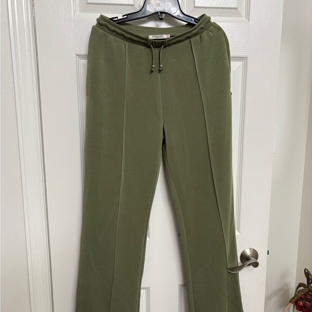 Scotch & Soda Sage Green Drawstring soft material sweat pants